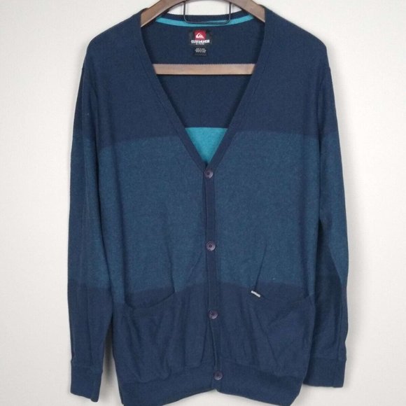 Quicksilver 100% Cotton Button Down Cardigan Sweater Vest, Size XL - Picture 1 of 5